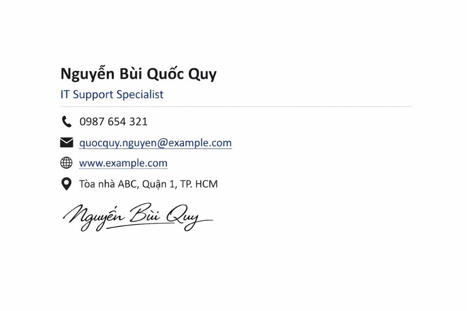 Cách thực hiện chữ ký email (Signature) Outlook 2016 13 Cách thực hiện chữ ký email (Signature) Outlook 2016 13