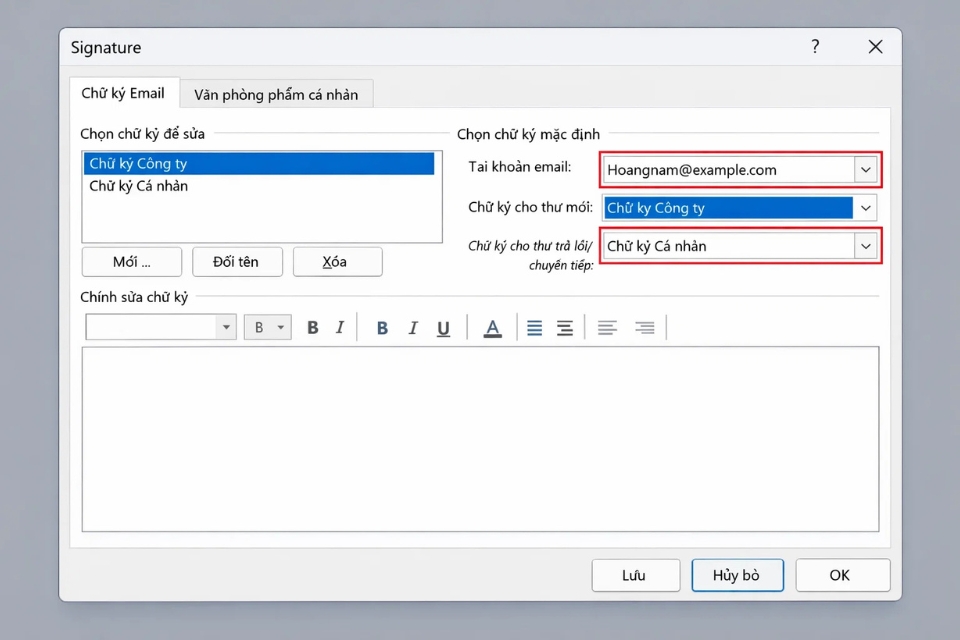 Cách thực hiện chữ ký email (Signature) Outlook 2016 16 Cách thực hiện chữ ký email (Signature) Outlook 2016 16