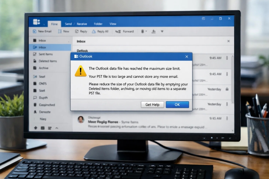 Cách xử lý file PST Outlook quá dung lượng và sửa lỗi bằng ScanPST trong Outlook 2019 1