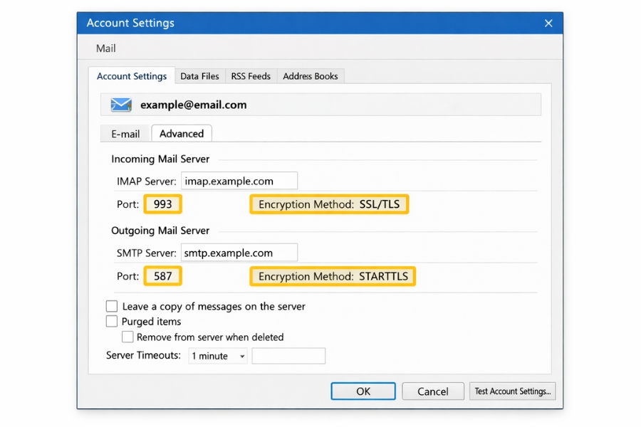 Lỗi gửi nhận 0x800CCC0E trên Outlook 365