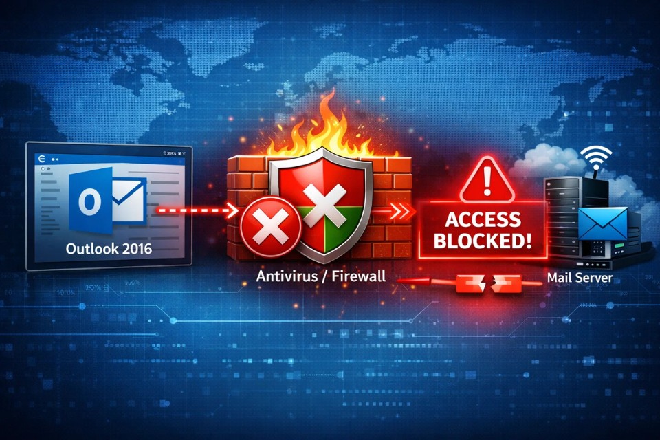 Lỗi gửi/nhận 0x800CCC0E trong Outlook 2016 5