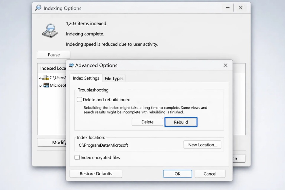 Outlook 2010 Không Tìm Kiếm Được Email? 6