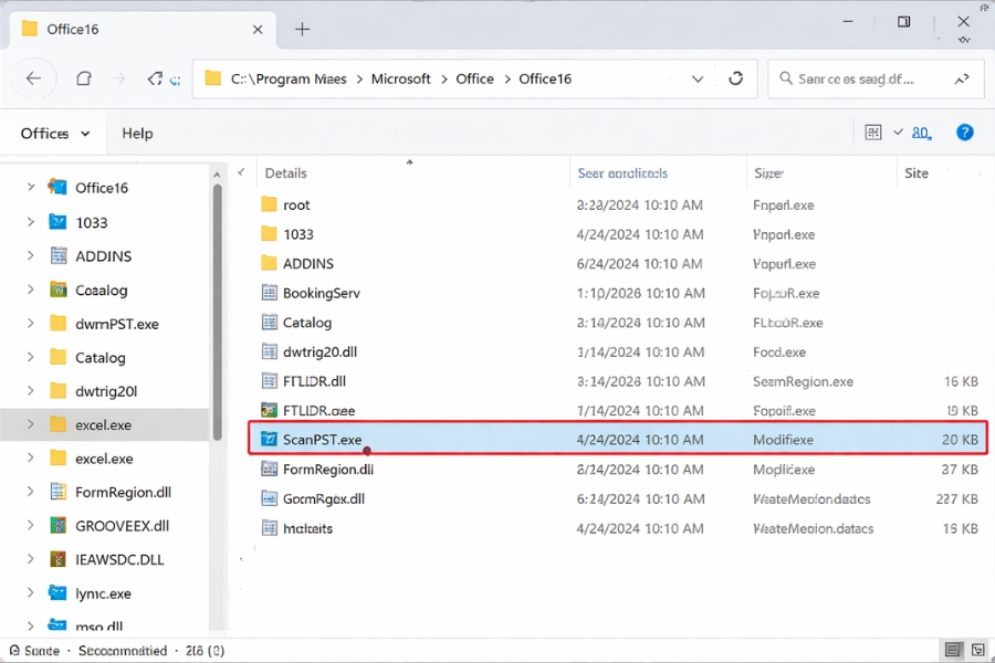 PST quá dung lượng trong Outlook 2016