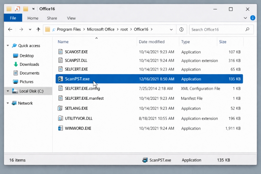 PST quá dung lượng trong Outlook 2021