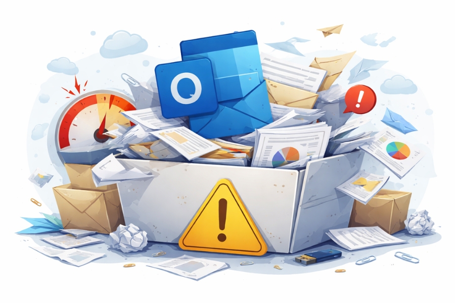 PST quá dung lượng trong Outlook 2021