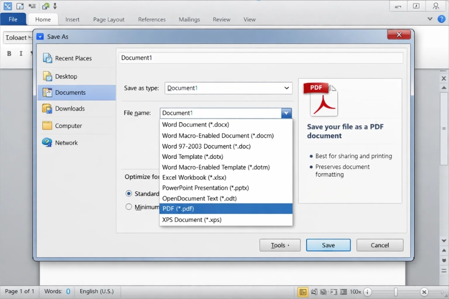 Cách Lưu File Office 2010 Thành PDF Đơn Giản, Nhanh Chóng Cho Người Mới 1