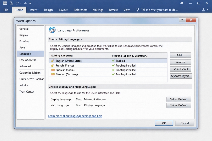 Cách Thực Hiện Cài Từ Điển Kiểm Tra Chính Tả Office 2016