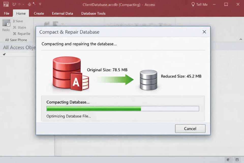 Cách Thực Hiện Compact and Repair Trong Access 2016 5