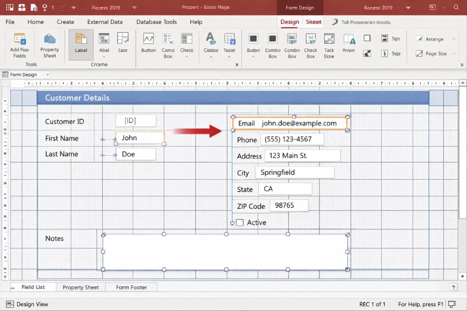 Cách Thực Hiện Form Nhập Liệu Trong Access 2019