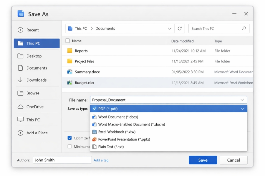 Cách Thực Hiện Lưu Thành PDF Office 2021 2 Cách Thực Hiện Lưu Thành PDF Office 2021