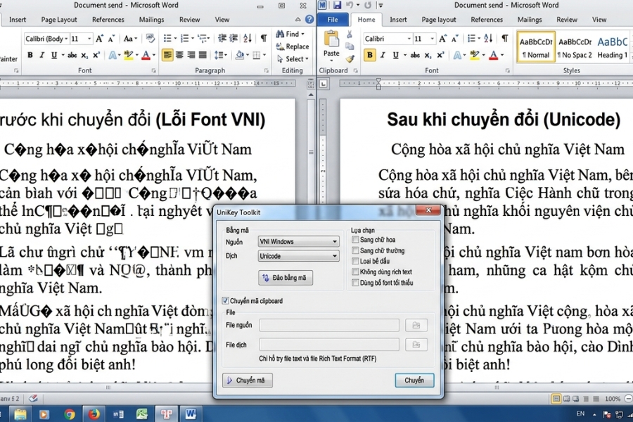 Cách Thực Hiện Thay Thế Font VNI Sang Unicode Office 2010