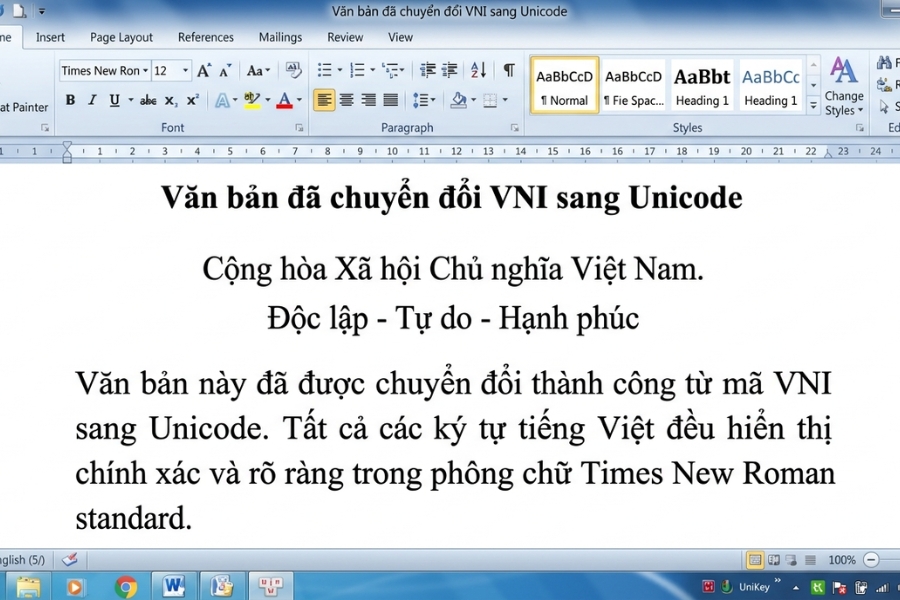 Cách Thực Hiện Thay Thế Font VNI Sang Unicode Office 2010