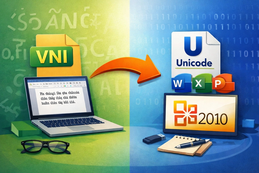 Cách Thực Hiện Thay Thế Font VNI Sang Unicode Office 2010