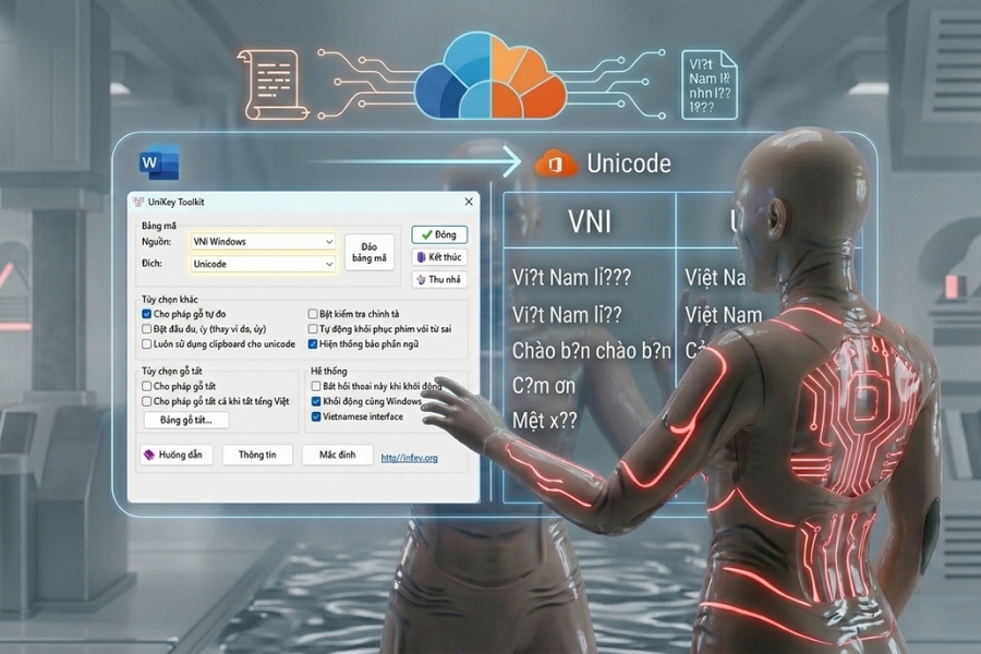 Cách Thực Hiện Thay Thế Font VNI Sang Unicode Office 365