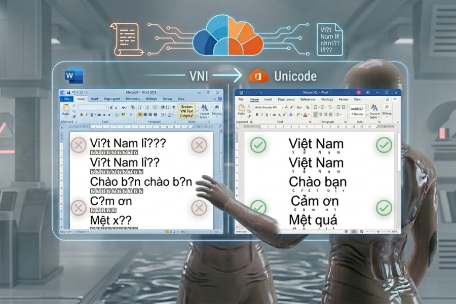 Cách Thực Hiện Thay Thế Font VNI Sang Unicode Office 365