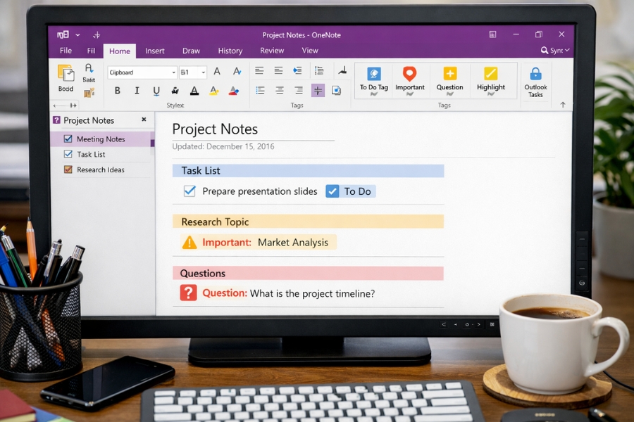 Cách Thực Hiện Tìm Kiếm Theo Thẻ (Tags) OneNote 2016 