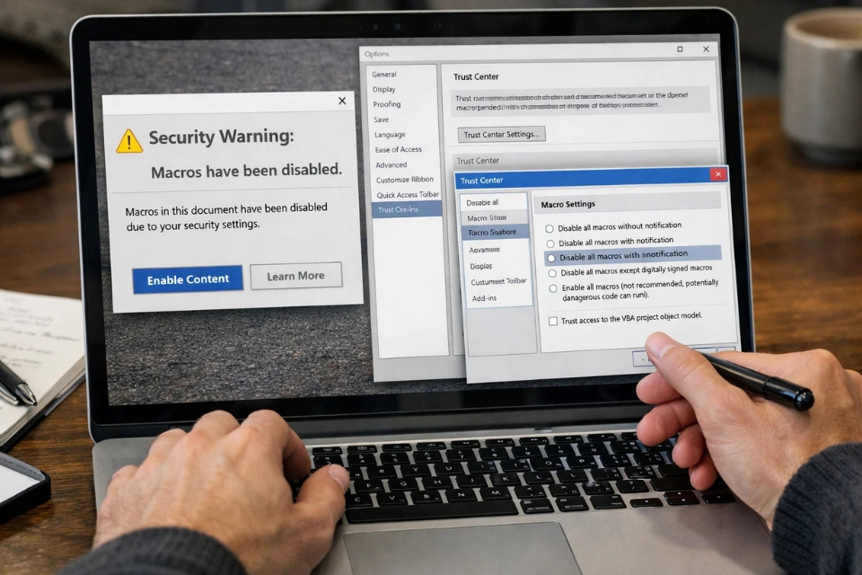 Cách bật Macro & Trusted Locations Office 2016 11 Cách bật Macro & Trusted Locations Office 2016 11