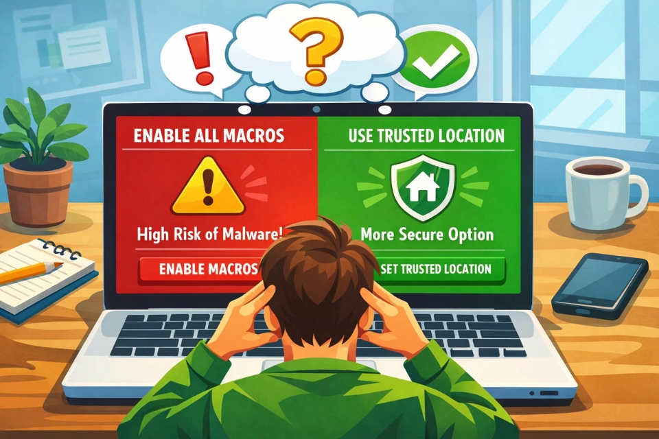 Cách bật Macro & Trusted Locations Office 365 10