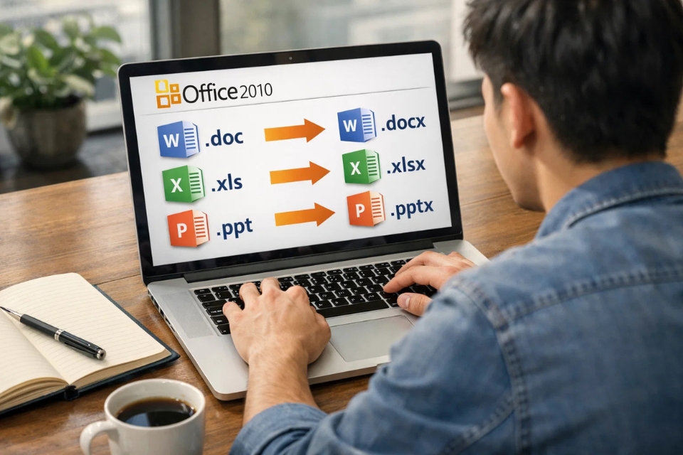 Cách chuyển doc/xls/ppt sang docx/xlsx/pptx Office 2010