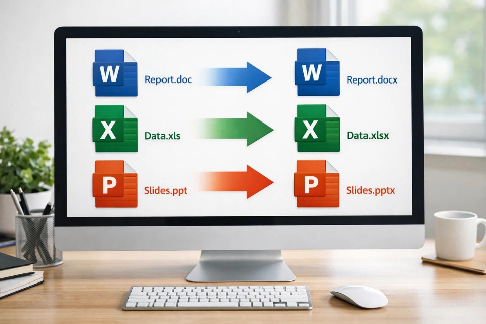 Cách chuyển doc/xls/ppt sang docx/xlsx/pptx Office 2019 7