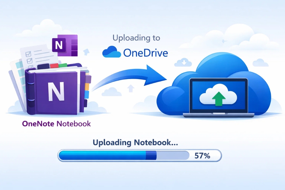 Cách chuyển sổ tay lên OneDrive OneNote 2010 12
