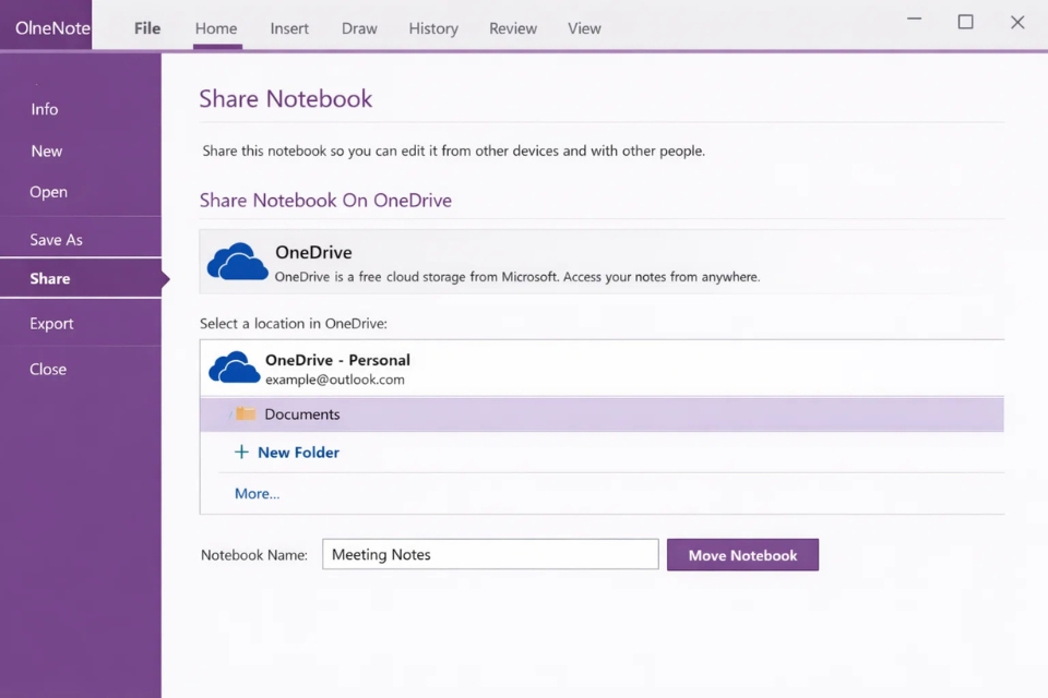 Cách chuyển sổ tay lên OneDrive OneNote 2016 12