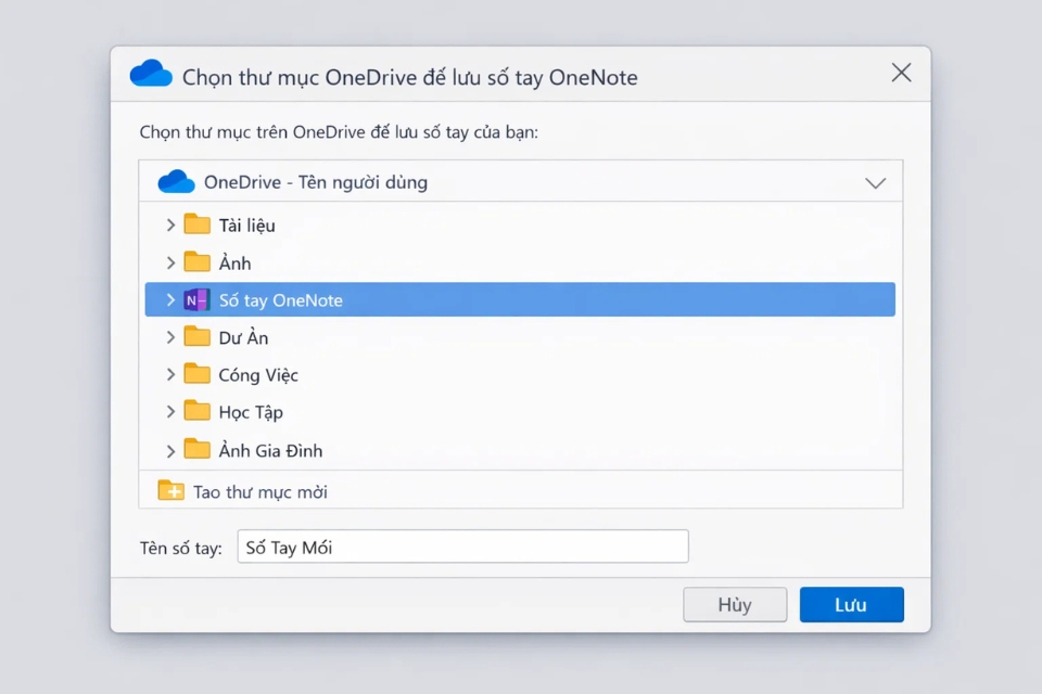 Cách chuyển sổ tay lên OneDrive OneNote 2016 13