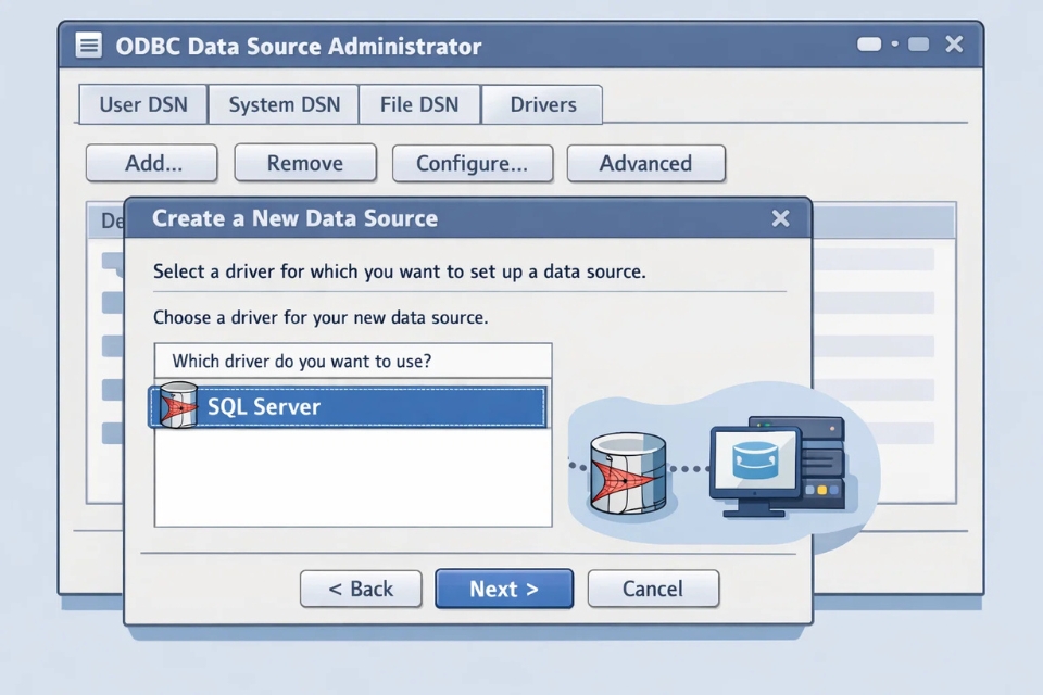 Cách kết nối ODBC với SQL Server Access 2021 14