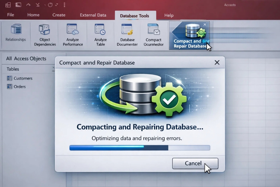 Cách thực hiện Compact and Repair Access 2019 14