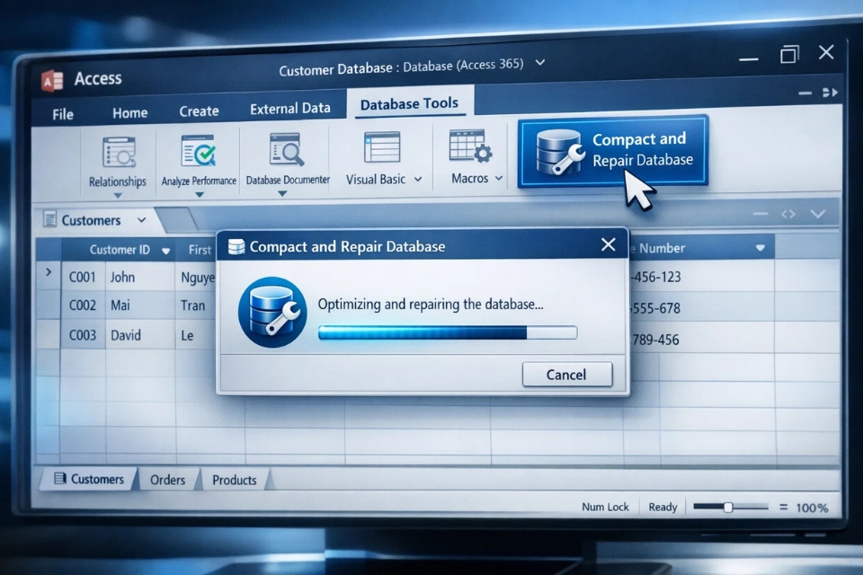 Cách thực hiện Compact and Repair Access 2021 6
