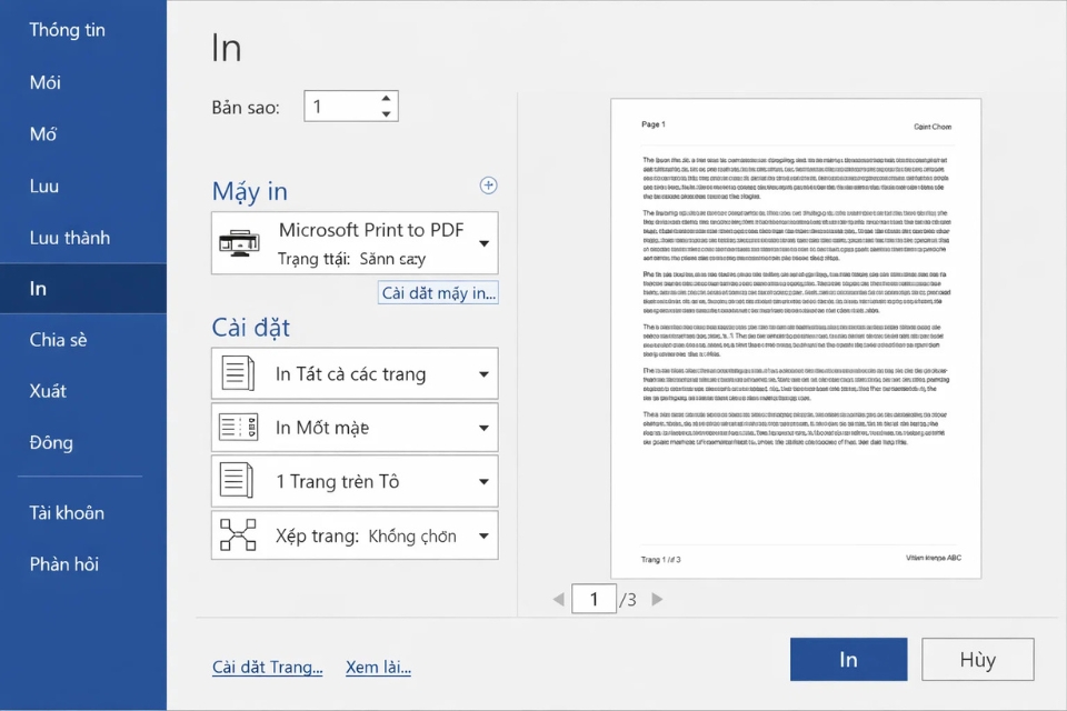 Cách thực hiện Print to PDF Office 2016 2