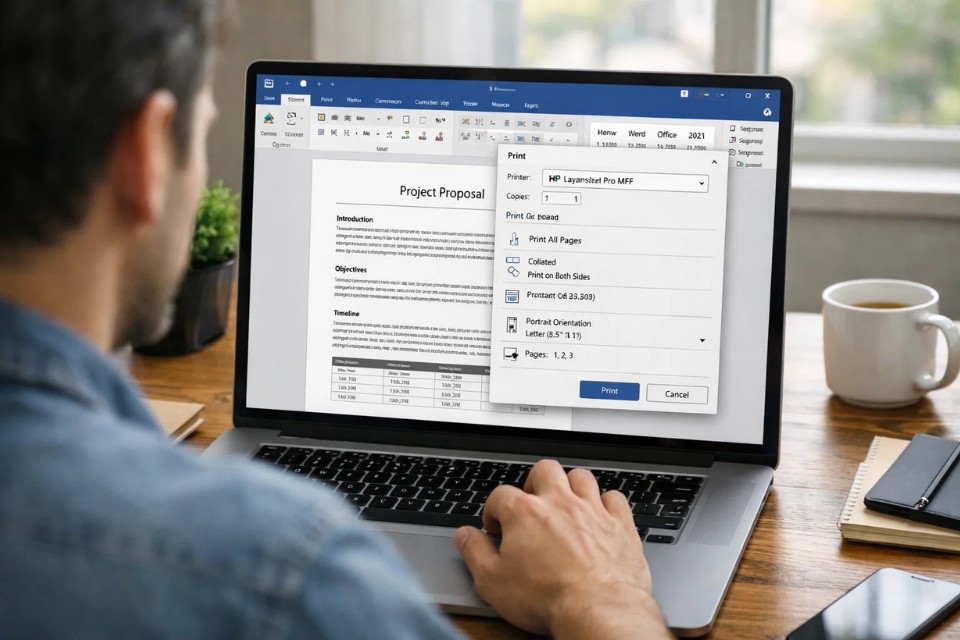 Cách thực hiện Print to PDF Office 2021