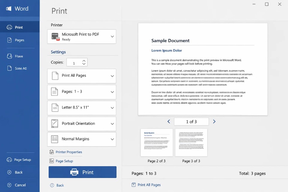 Cách thực hiện Print to PDF Office 365 5