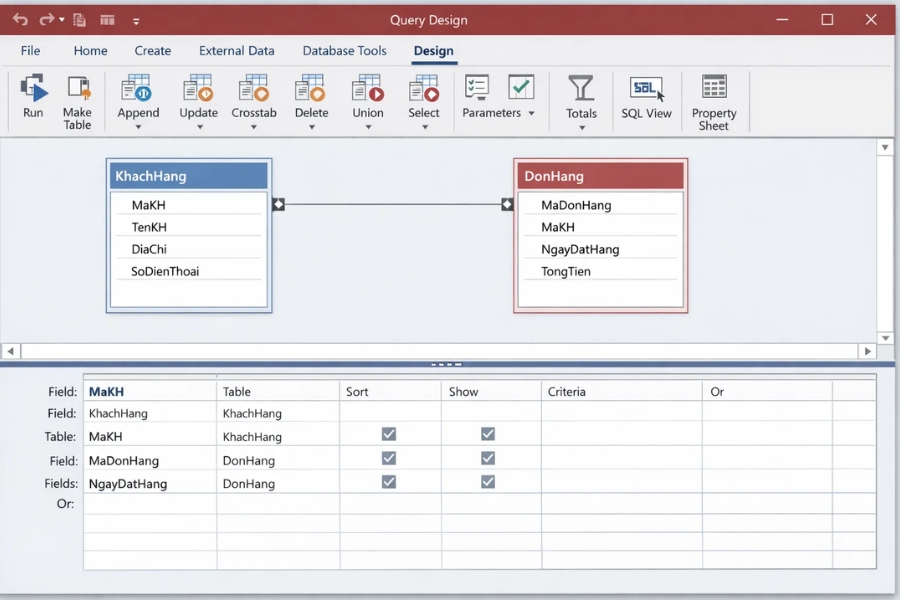 Cách thực hiện Query Join và lọc dữ liệu trong Access 2016 (Hướng dẫn dễ hiểu cho người mới) 5