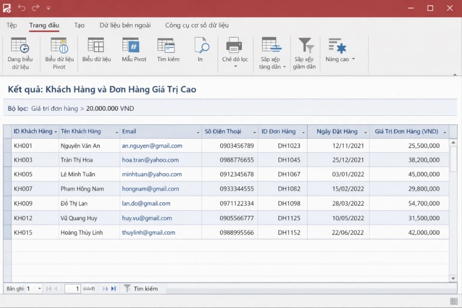 Cách thực hiện Query Join và lọc dữ liệu trong Access 2016 (Hướng dẫn dễ hiểu cho người mới) 8