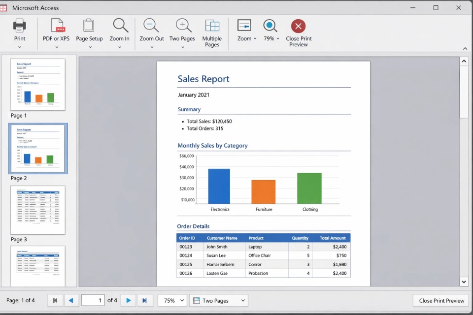 Cách thực hiện Report nhóm & tổng Access 2021 16