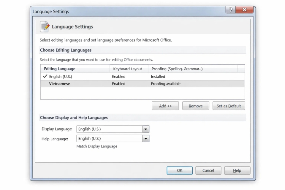 Cách thực hiện cài từ điển kiểm tra chính tả Office 2010 8 Cách thực hiện cài từ điển kiểm tra chính tả Office 2010 8