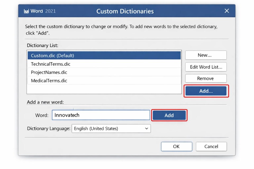 Cách thực hiện cài từ điển kiểm tra chính tả Office 2021 6