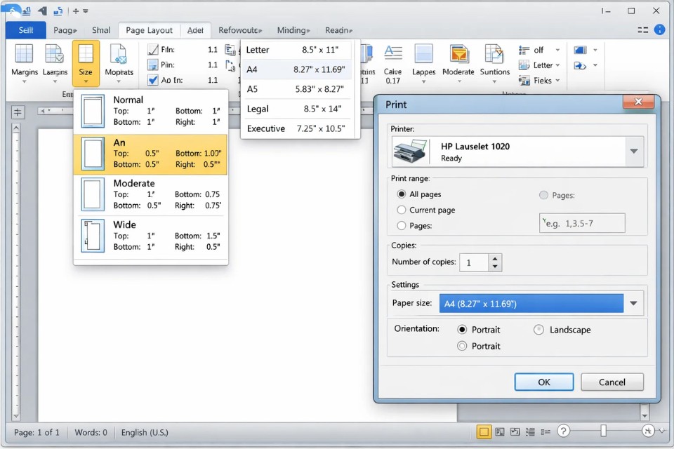 Cách thực hiện in bị lệch lề Office 2010 18