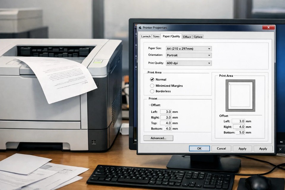 Cách thực hiện in bị lệch lề Office 2010