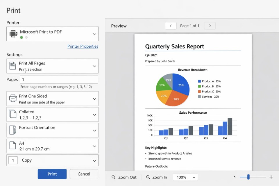 Cách thực hiện lưu thành PDF Office 365