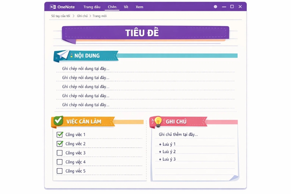 Cách thực hiện template trang ghi chú OneNote 2010 16
