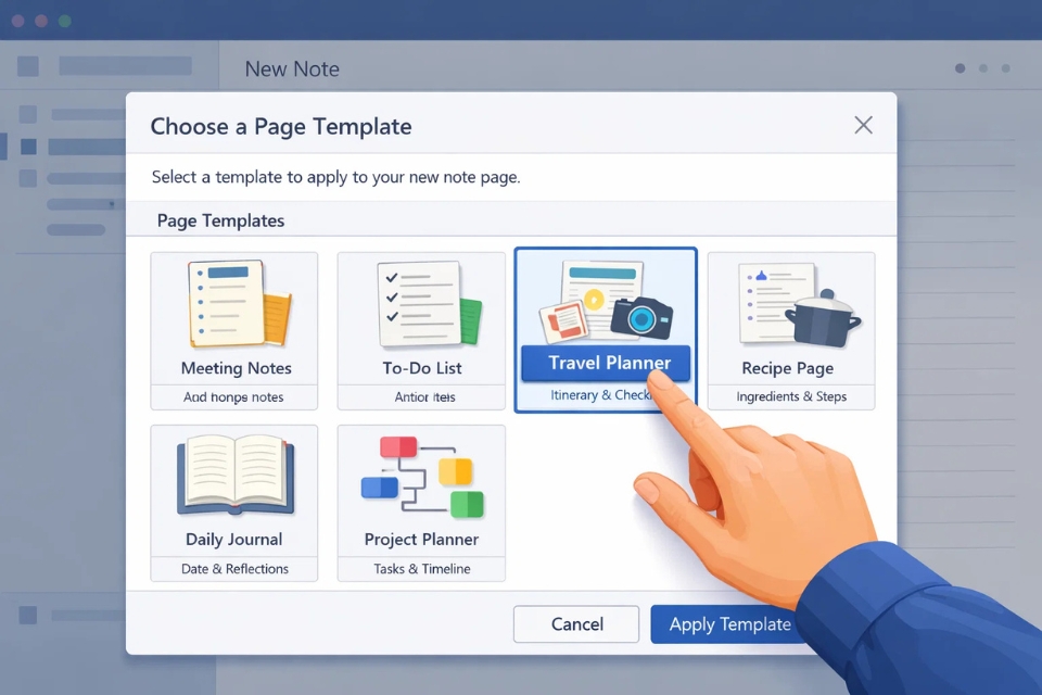 Cách thực hiện template trang ghi chú OneNote 2010 20