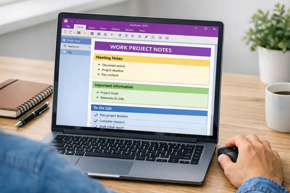 Cách thực hiện template trang ghi chú OneNote 2016