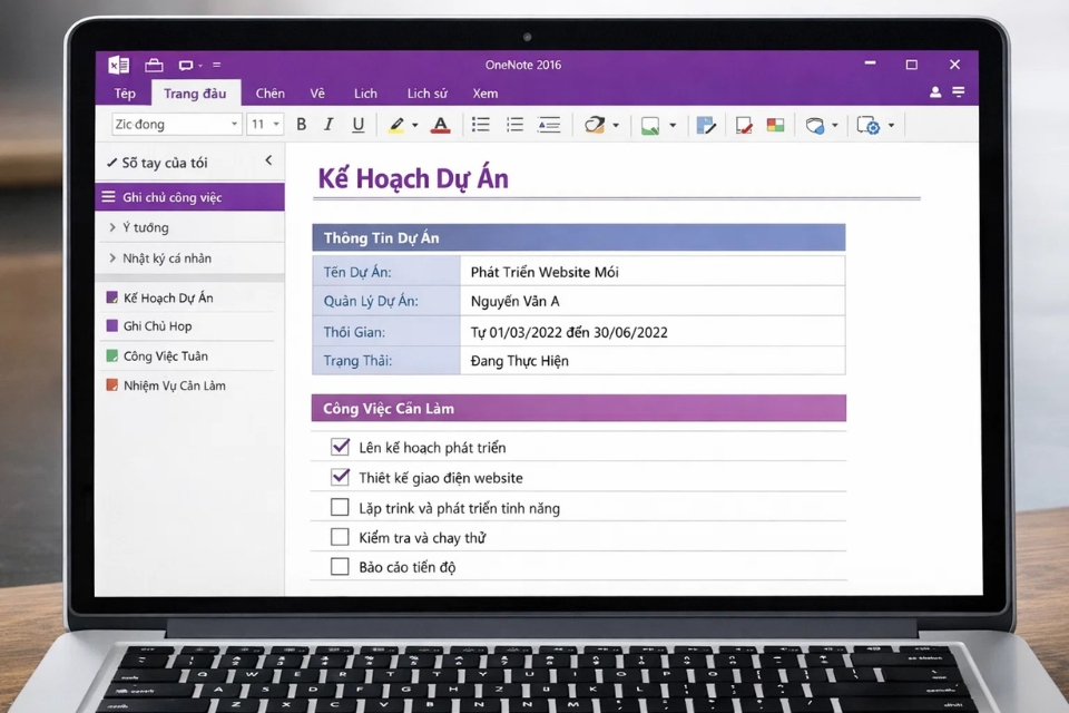 Cách thực hiện template trang ghi chú OneNote 2016 13