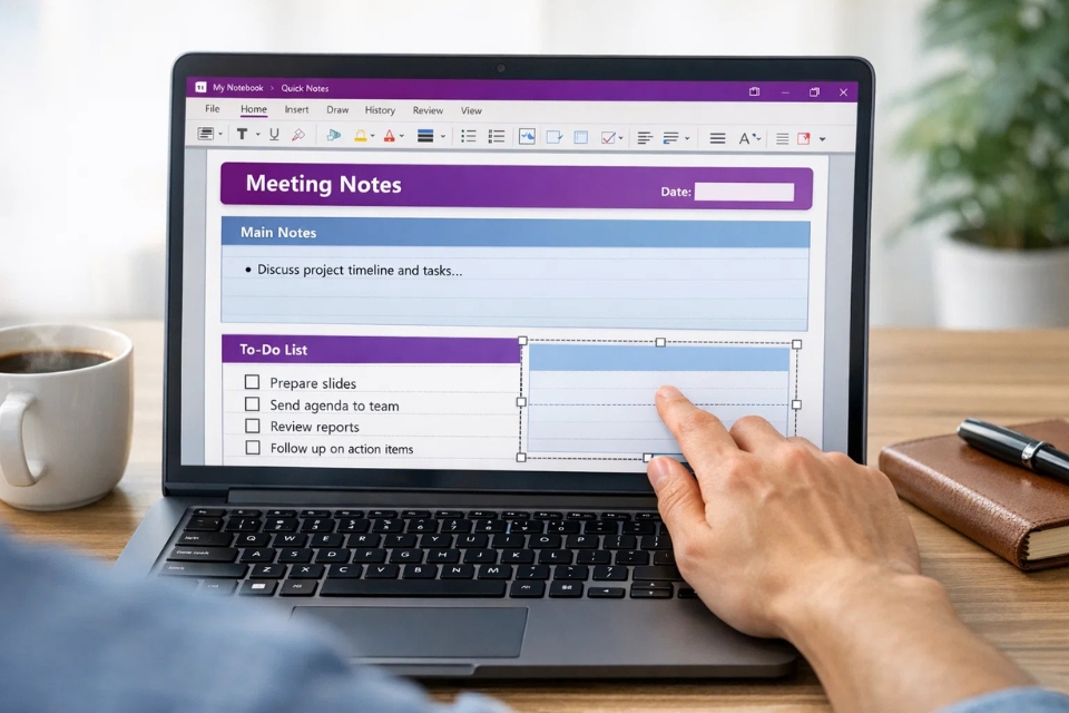 Cách thực hiện template trang ghi chú OneNote 2019