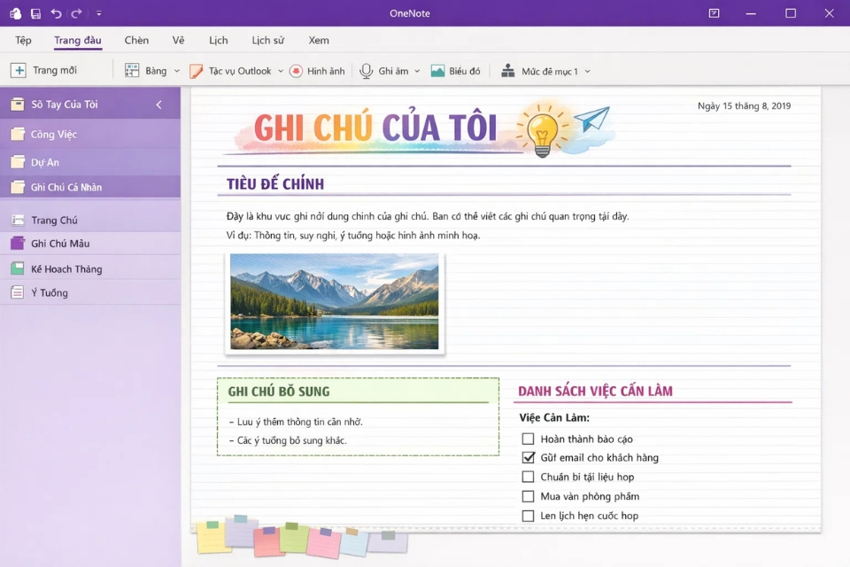 Cách thực hiện template trang ghi chú OneNote 2019 6 Cách thực hiện template trang ghi chú OneNote 2019 6