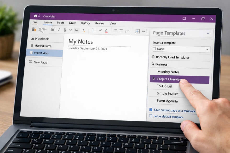 Cách thực hiện template trang ghi chú OneNote 2019 10 Cách thực hiện template trang ghi chú OneNote 2019 10