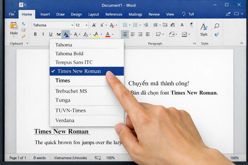 Cách thực hiện thay thế font VNI sang Unicode Office 2021 9