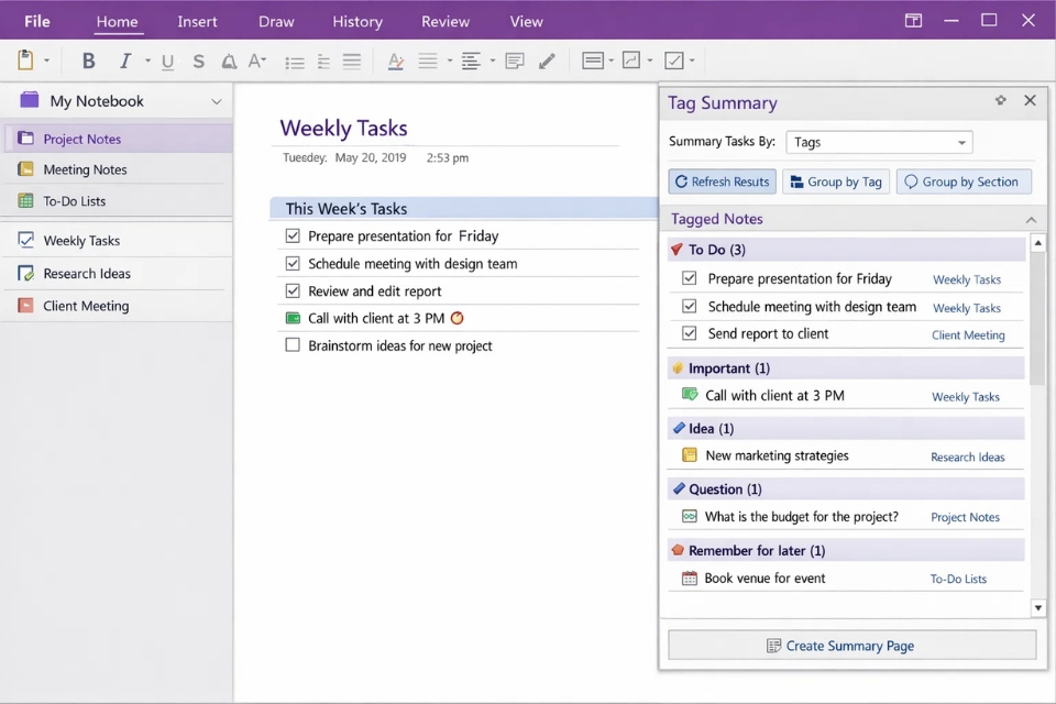 Cách thực hiện tìm kiếm theo thẻ (Tags) OneNote 2019 11